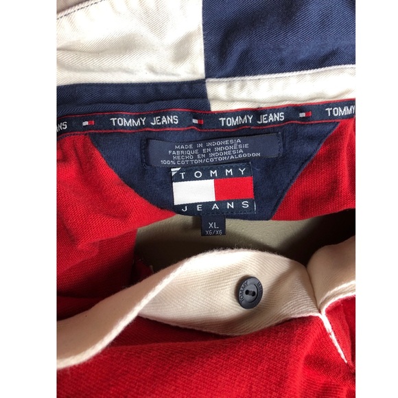 Red long sleeve polo shirt by Tommy Jeans 501 - Picture 6 of 6